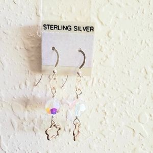 Handmade sterling silver Swarovski crystal earring